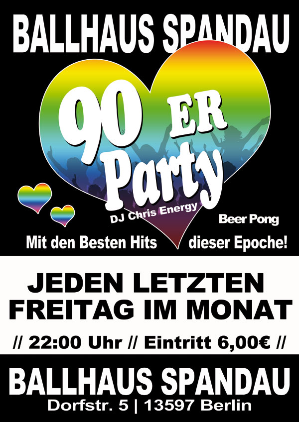 90er Party im Ballhaus Spandau mit DJ Chris Energy