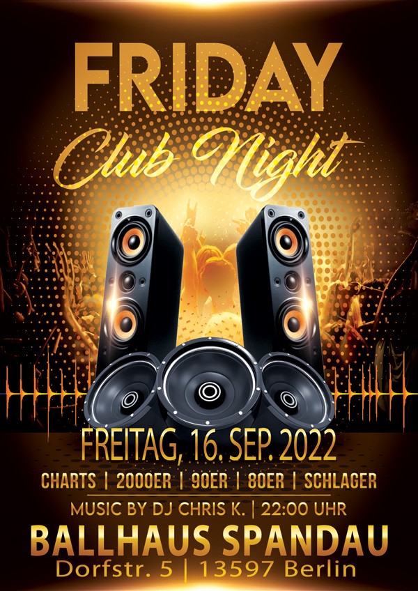 Friday Club Night mit DJ Chris K. im Ballhaus Spandau