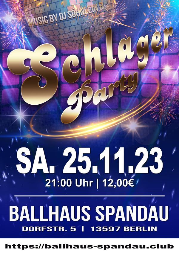 Schlager Party am 25.11.2023 im Ballhaus Spandau