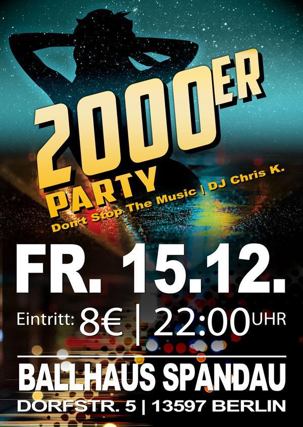 2000er Party mit DJ Chris K. am 15.12.2023 im Ballhaus Spandau