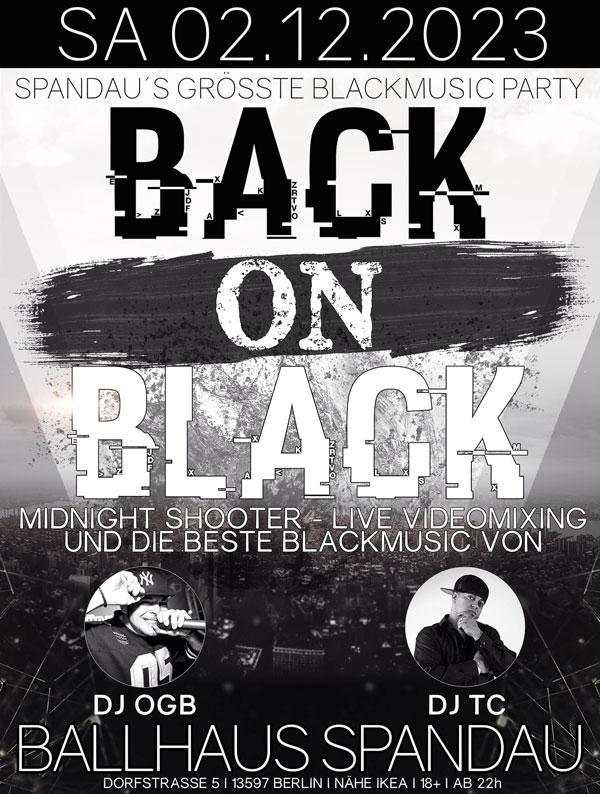 Back On Black mit den DJs OBG & TC am 02.12.2023 ab 22 Uhr im Ballhaus Spandau