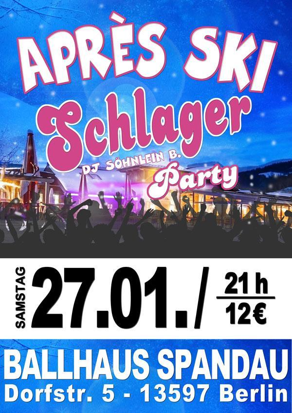 Après-Ski Schlager Party am 27.01.2024 mit DJ Söhnlein B. im Ballhaus Spandau