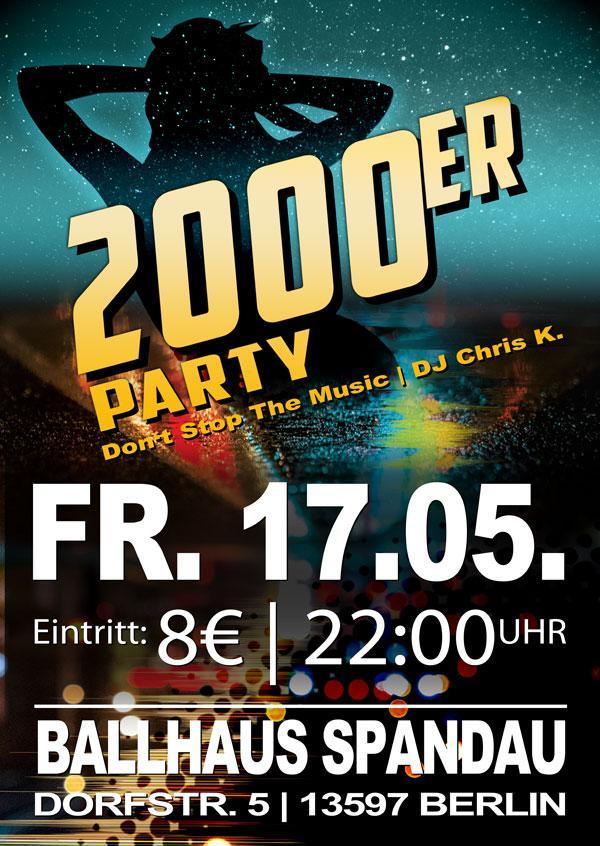 2000er Party mit DJ Chris K. jeden 3. Freitag im Ballhaus Spandau