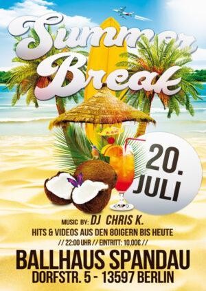 Summer Break mit DJ Chris K. am 20.07.2024 im Ballhaus Spandau