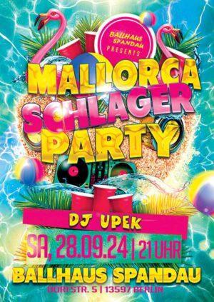Mallorca Schlager Party mit DJ UPEK am 28.09.2024 ab 21:00 Uhr im Ballhaus Spandau
