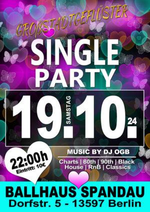 Single-Party am 19.10.2024 mit DJ OGB ab 22:00 Uhr im Ballhaus Spa