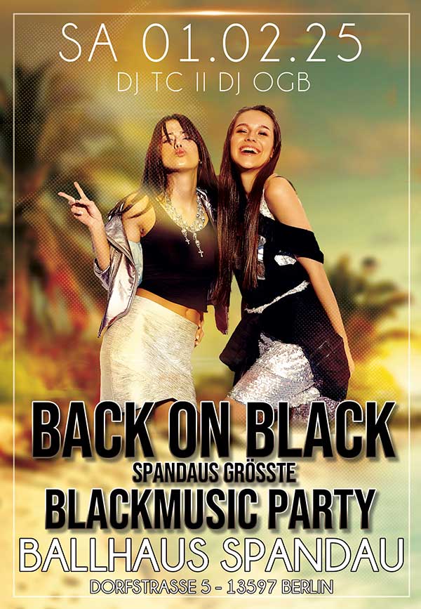 Back on Black mit den DJs OGB & TC am 01.02.2025 ab 22:00 Uhr im Ballhaus Spandau