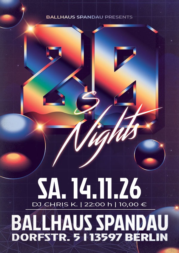 80er Party 2026 im Ballhaus Spandau