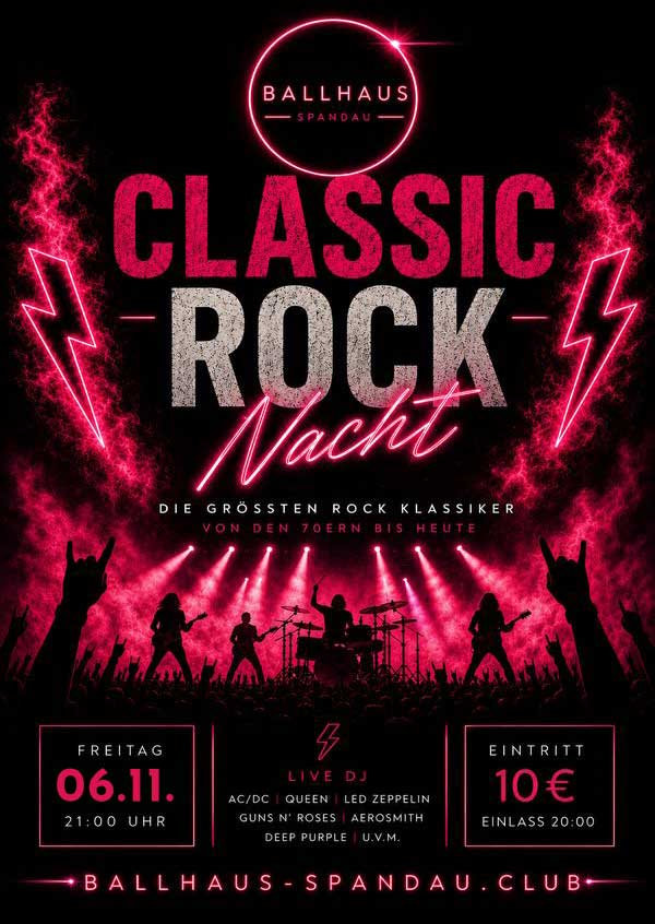 Classic Rock Nacht 2026 im Ballhaus Spandau