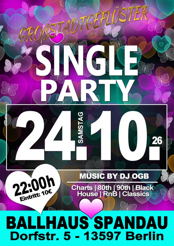 SingleParty Oktober 2026 im Ballhaus Spandau